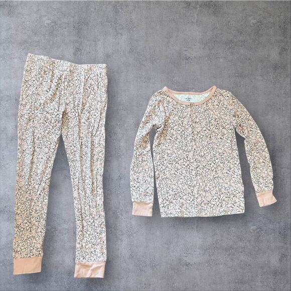 Carter's Girls Pajamas Butterfly Theme Pajama 2pcs Set Pink & White Size 7 - Picture 2 of 3